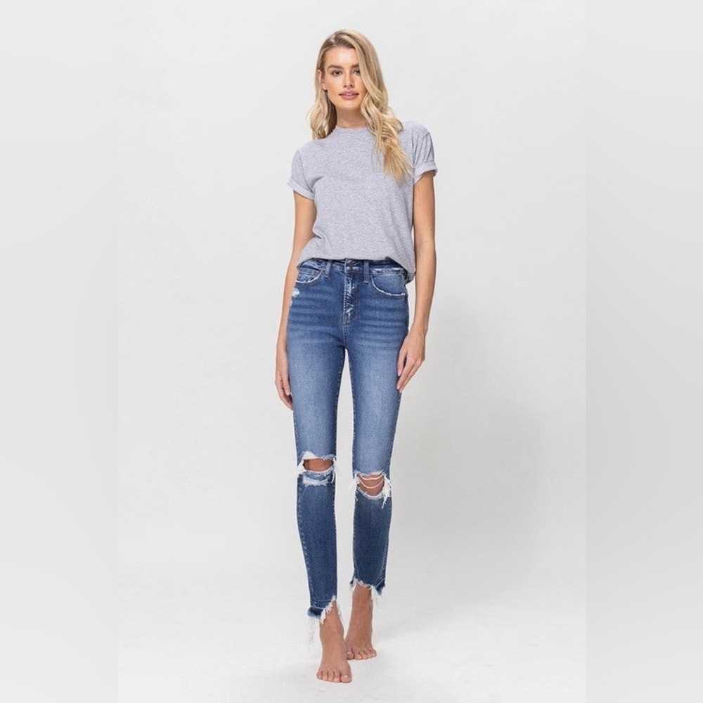 Flying Monkey Blue Skinny Jeans with Distressed Details